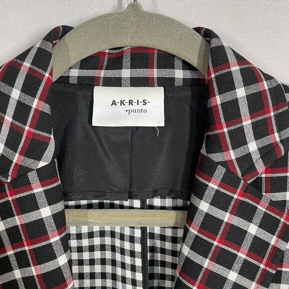 Akris Black and Red Plaid Blazer - Picture 8 of 9